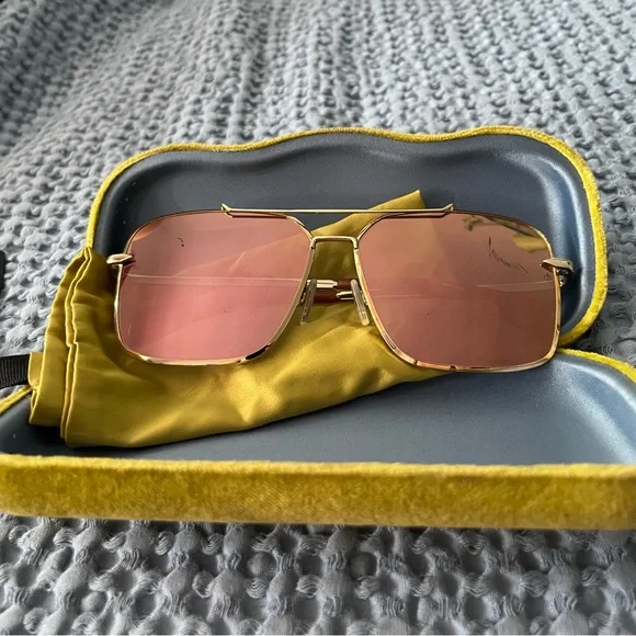 Rag & Bone 1010/S Rose Gold Aviator's - Picture 1 of 7